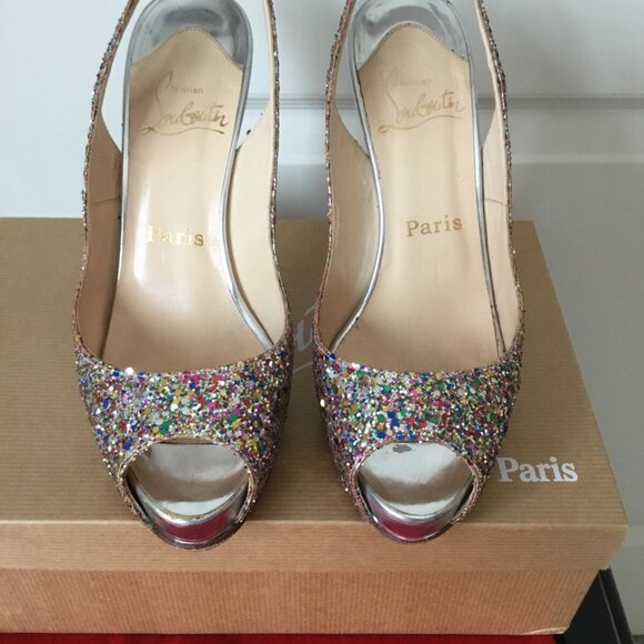 Christian Louboutin Sexy Glitter slingback Heels - Picture 10 of 12